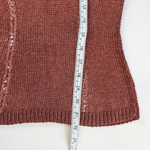 Viviana Uchitel by Vidrio Red Knit Sequined Women's Size 1 Tank Top - Picture 6 of 6